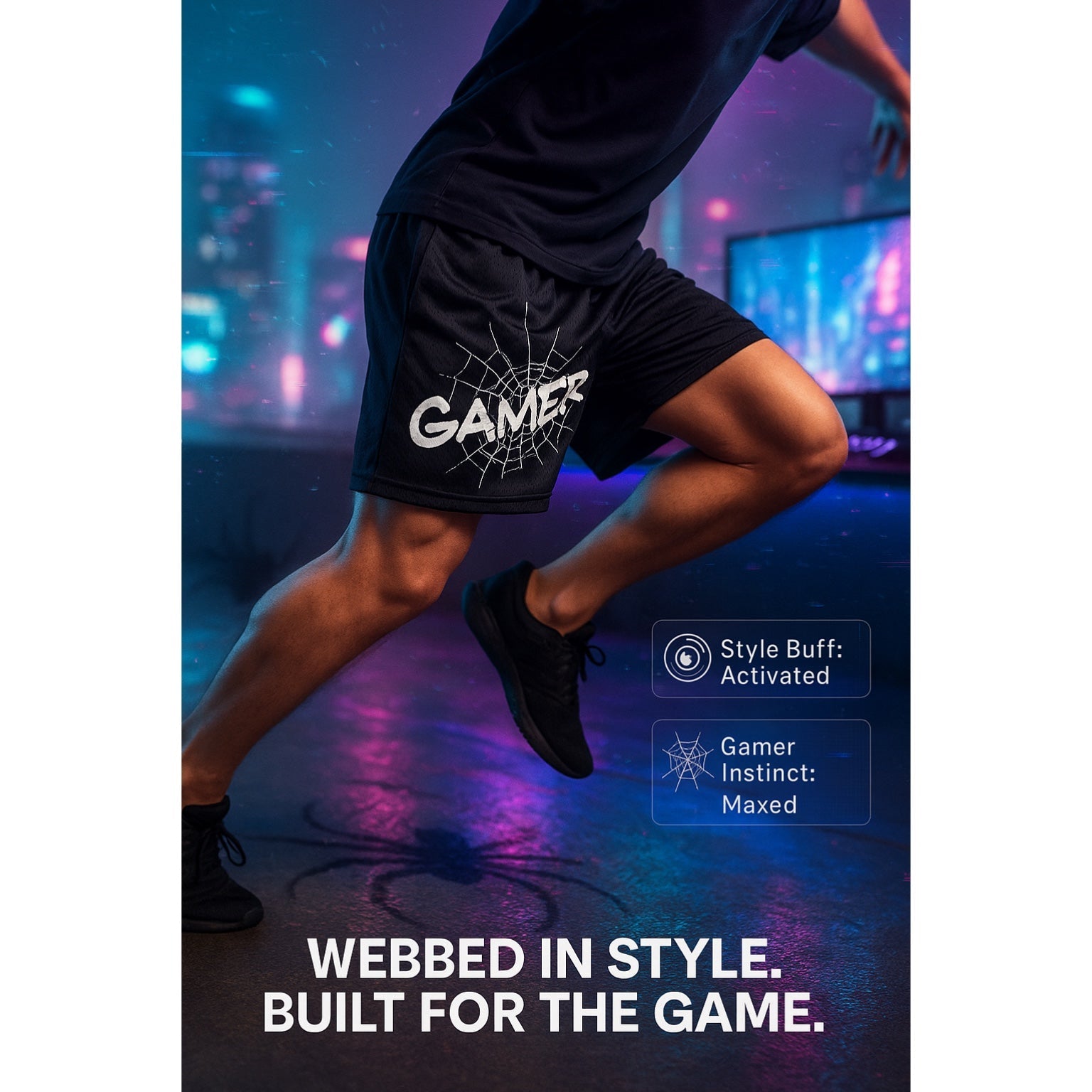 Spider - Web Mesh Shorts - Great Game Apparel